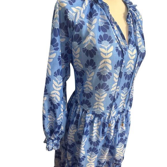 j.marie NWT The Luna Long Sleeve Maxi Dress Blue Size Small - Picture 4 of 7